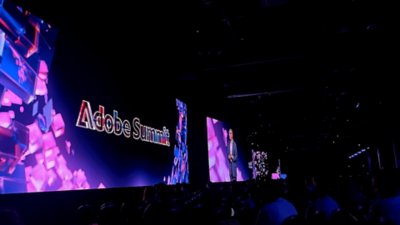 The Adobe Summit stage in Las Vegas