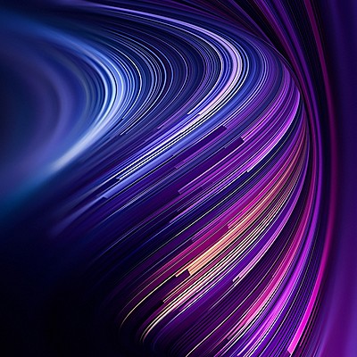Abstract image featuring dynamic swirling lines in vibrant shades of blue and purple, creating a sense of movement and depth.