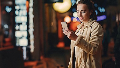 Woman looking at phone