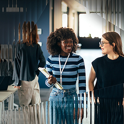 Creative professionals collaborating in modern office