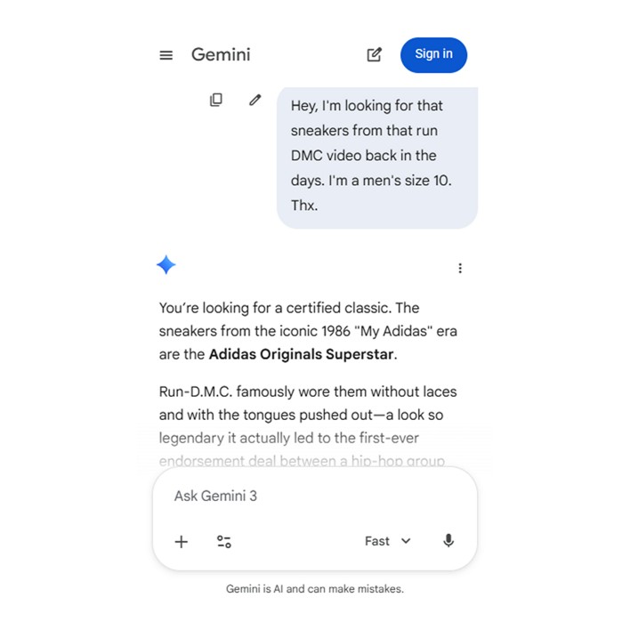 Chats with Google AI mode