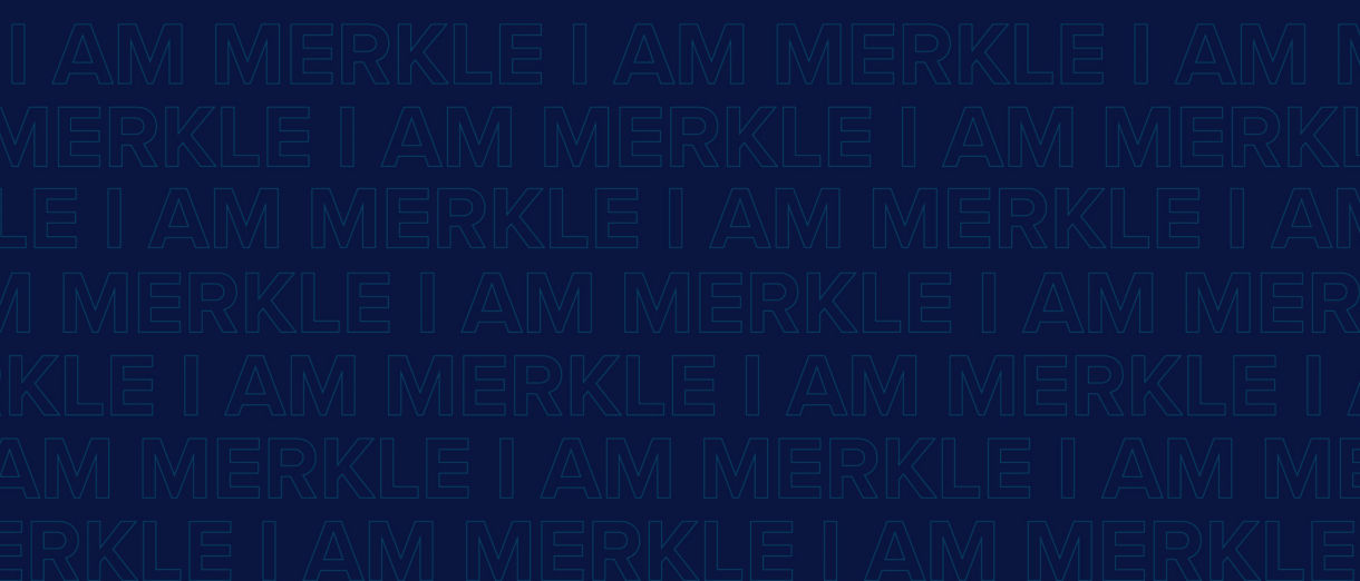 Graphic with text that says I am Merkle