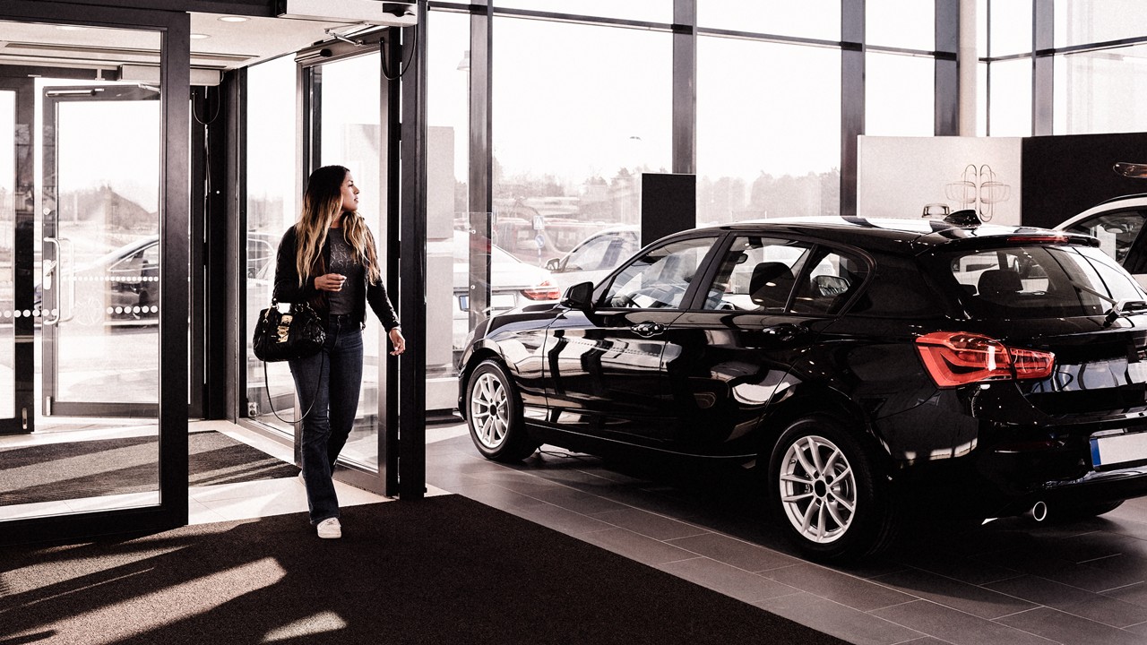 woman in audi dealership