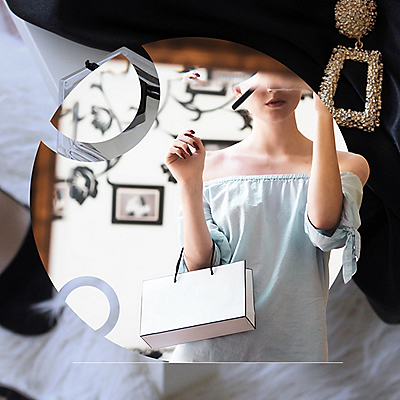 Woman shopping with a bag