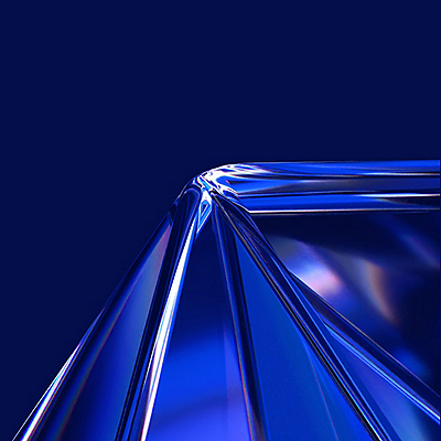   A closeup of a blue prism