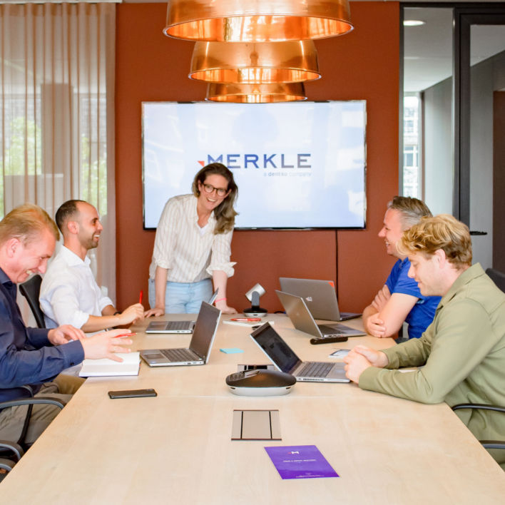 Our mangement board in a meeting, while presenting 