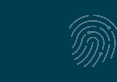 Fingerprint on teal background