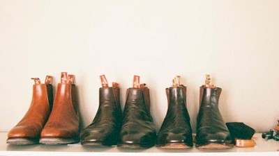 Pairs of shoes lined up nicely
