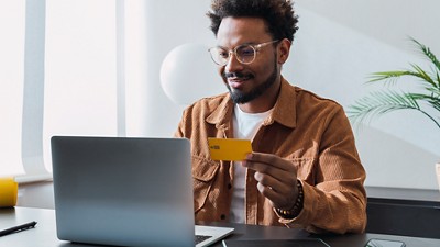 Man making a purchase digitally