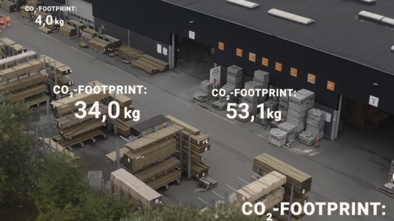 Crane in the city along the river