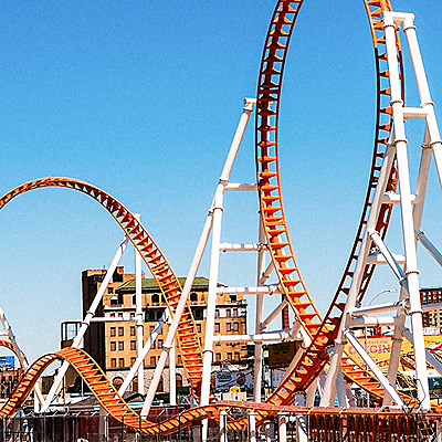 roller coaster at theme park
