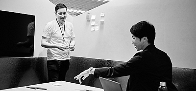 people working at desks