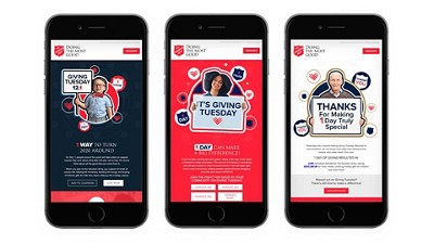 The Salvation Army email design mockups