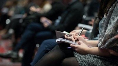 Rows of chairs in an auditorium